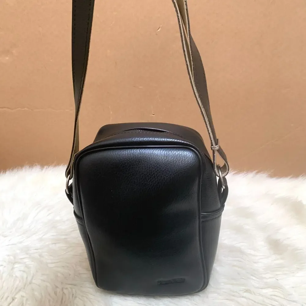 PERRIN Black Faux Leather Vintage NS Convertible Men's Xbody - Made in USA